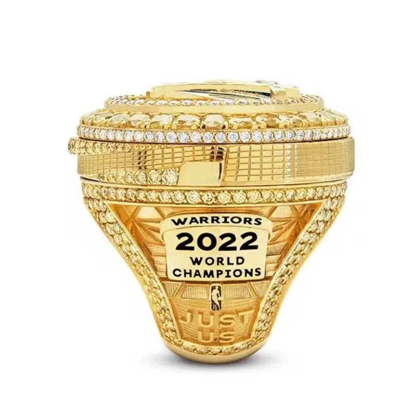 2022 curry basketball warriors team championship ring with wooden display box souvenir men fan gift jewelry