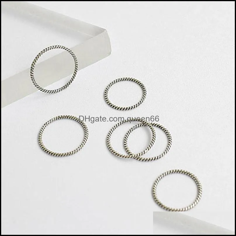 100 real 925 sterling silver finger rings for ladies girls simple personality twist korean trendy joint tail ring ymr537