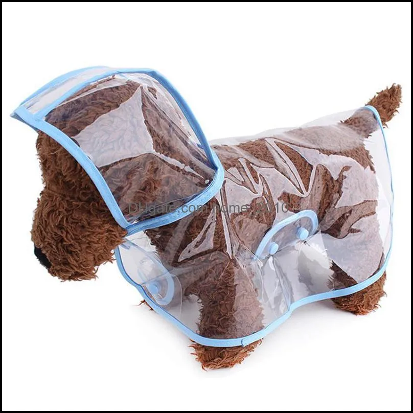 waterproof dog raincoat hood transparent pet dog puppy rain coat cloak costumes clothes cat dogs pet supplies