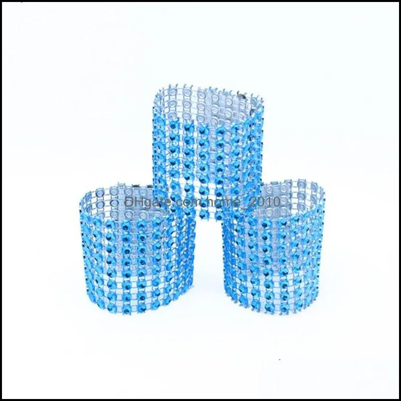napkin ring chairs buckles multicolor wedding event decoration crafts 8 row mesh rhinestone holder handmade party supplies