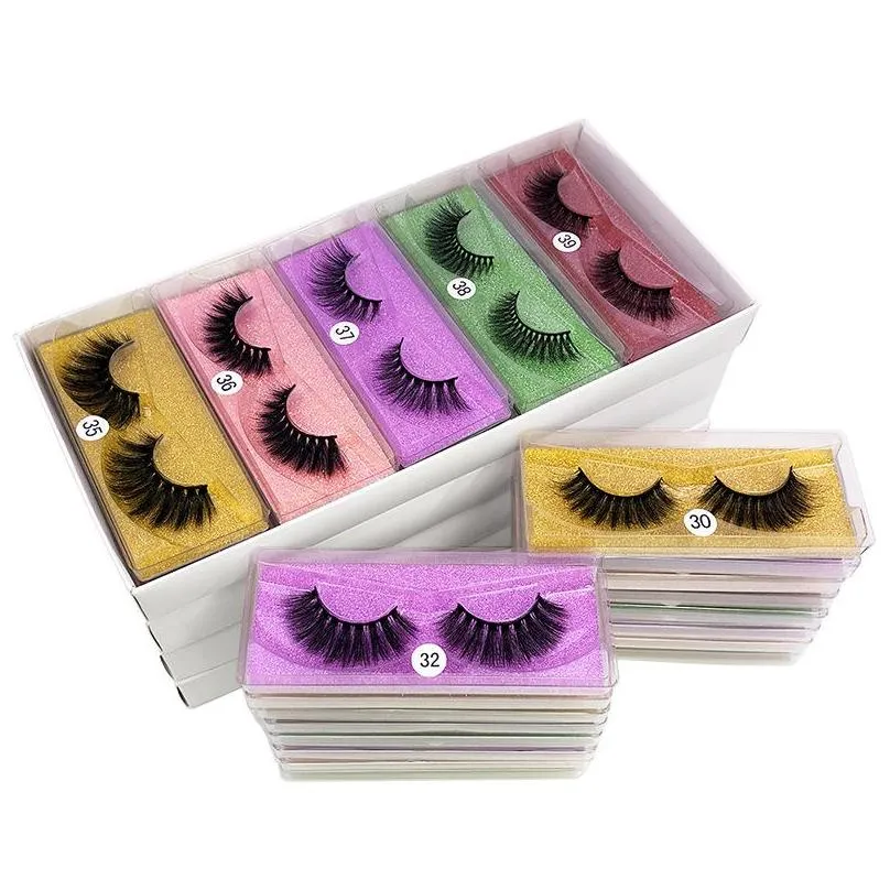 3d mink eyelashes wholesale natural false eyelashes 3d mink lashes soft make up extension makeup fake eye lashes 3d series 3039