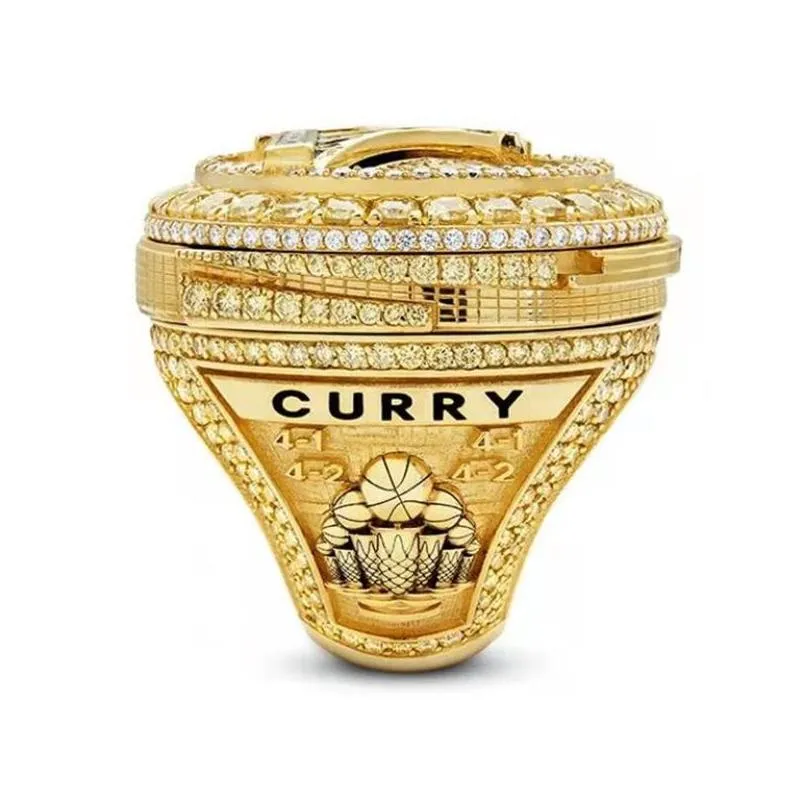 2022 curry basketball warriors team championship ring with wooden display box souvenir men fan gift jewelry