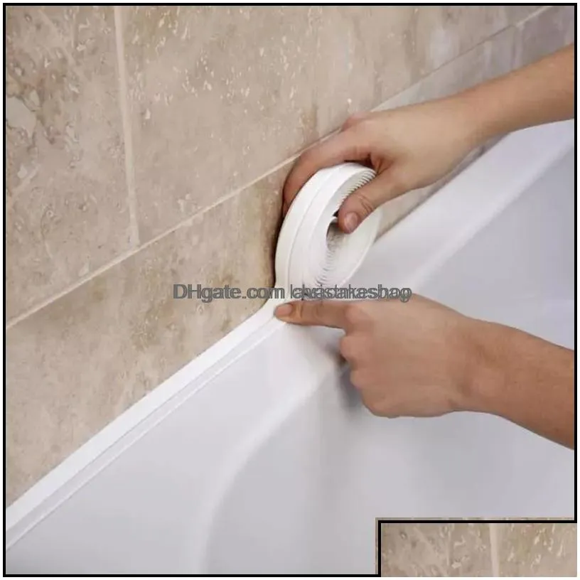 bathroom kitchen accessories shower bath sealing strip tape self adhesive waterproof wall sticker sink edge stickers drop delivery 2021