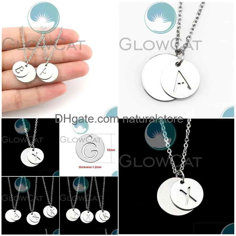 pendant necklaces letter design capital initial necklace women men jewelry silver color stainless steel alphabet