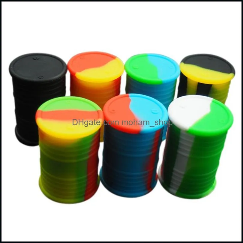 oil drum type silicone cases black white colorful tobacco paste boxes multi color blending organizer arrival 3bs l1