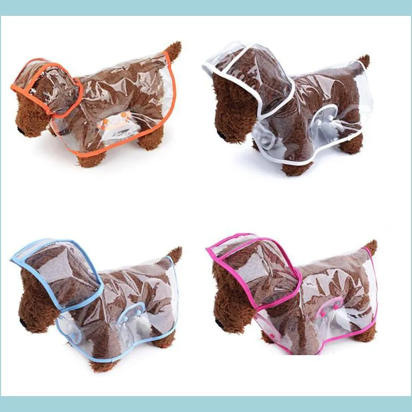 waterproof dog raincoat hood transparent pet dog puppy rain coat cloak costumes clothes cat dogs pet supplies