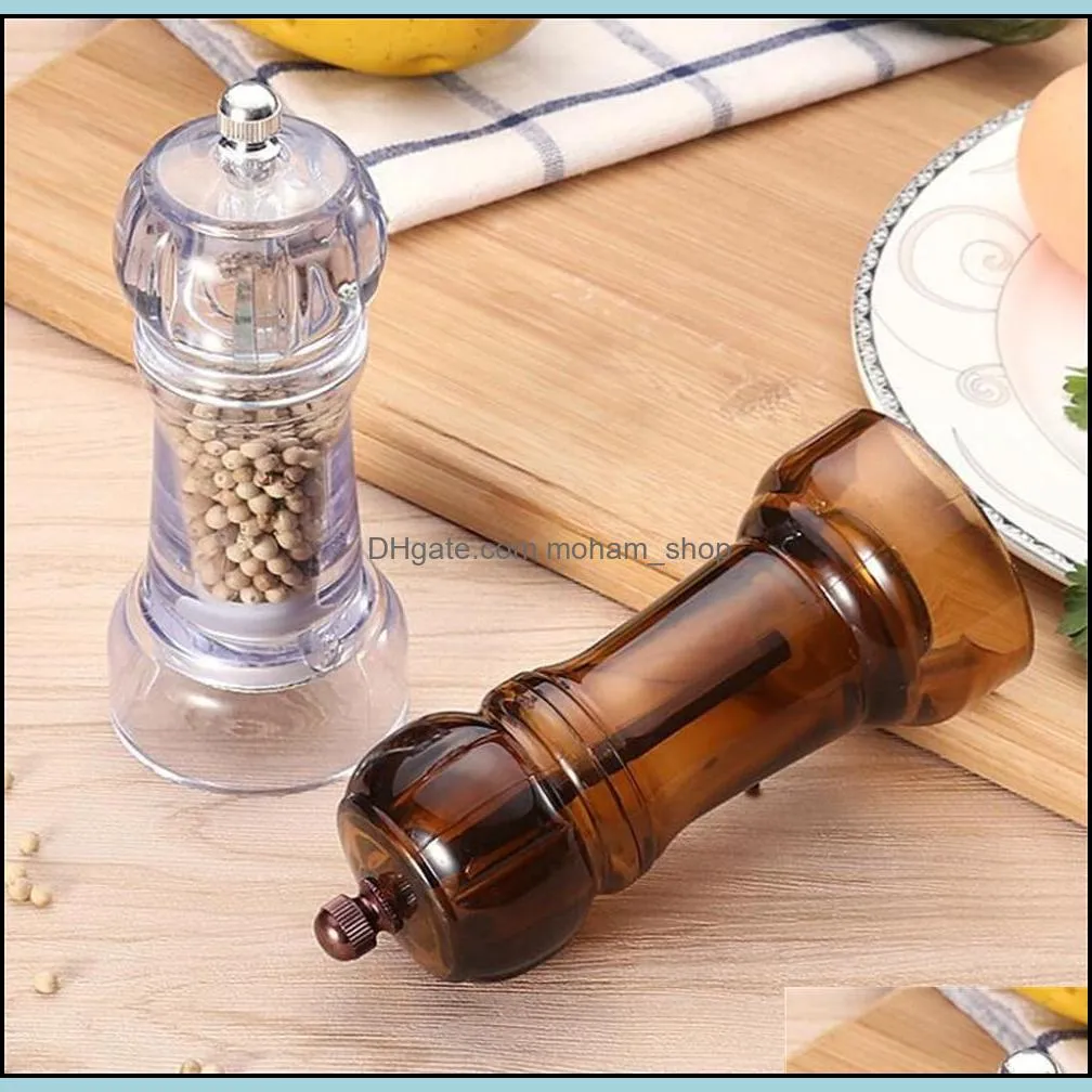 transparent pepper salt grinder acrylic mill includes precision mechanism and premium peppercorns kitchen tool rre10770