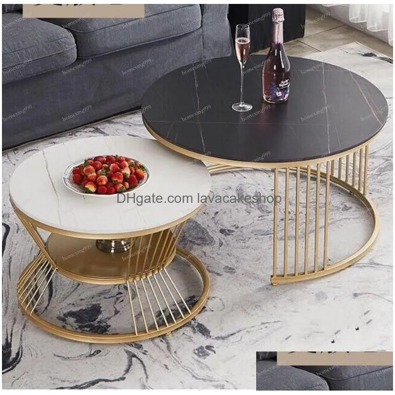 living room furniture manufacturing factory nordic light luxury marble tabletop creative stainless steel base coffee table