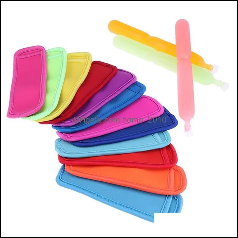 18x6cm neoprene ice sleeves zer popsicle sleeves  stick holders ice cream tubs party drink holders tools