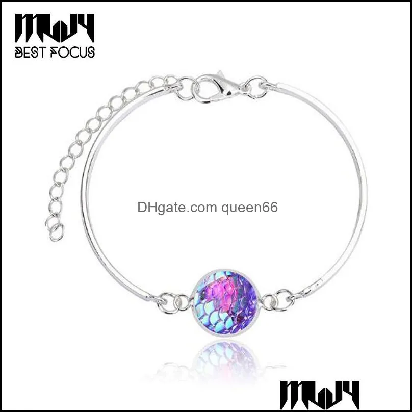 14k gold silver plated bracelets fish scales charm bracelet bangle shine bracelets for women fashion jewelry