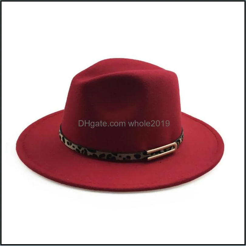 jazz panama hat men women fedora hats ladies wide brim cap man woman top caps leopard belt trilby autumn winter wholesale