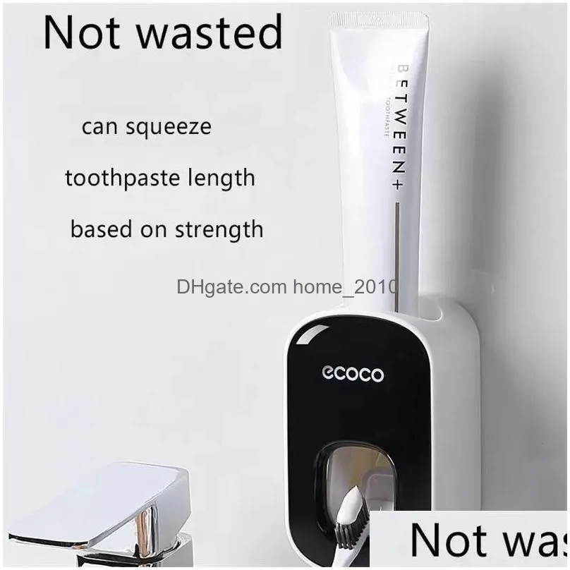 toothbrush holder ecoco automatic squeeze toothpaste machine sticker wall bathroom waterproof squeeze holders stock inventory