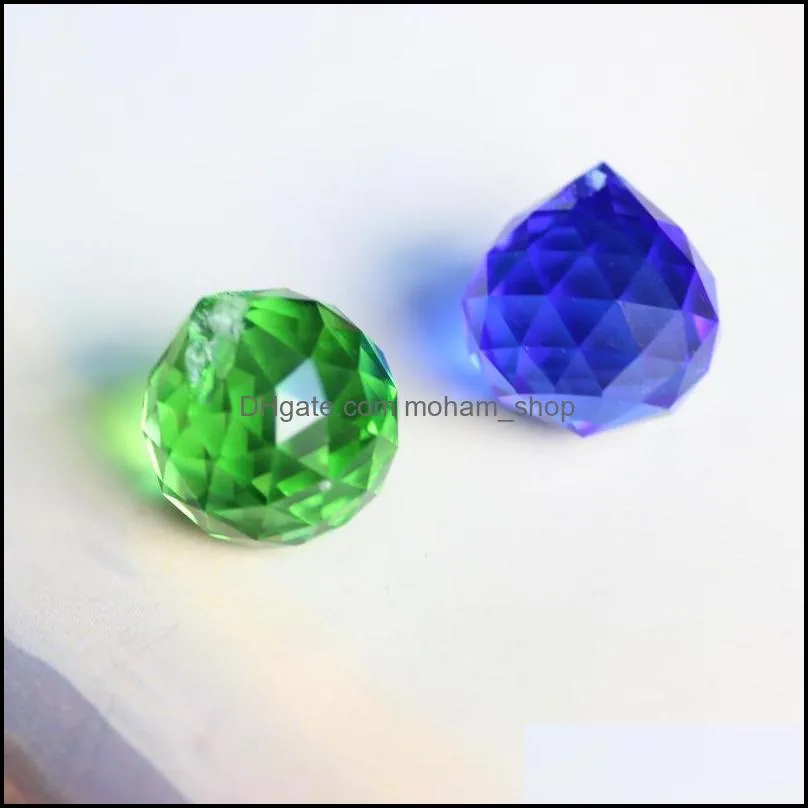 30mm colorful crystal ball prism crystal rainbow pendants maker hanging crystals prisms for windows for gift pad13626