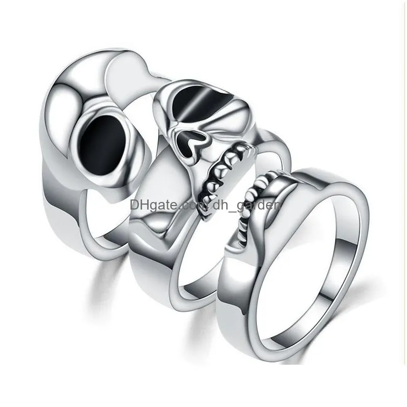 cluster rings punk skull men ring hip hop wedding for women male jewelry