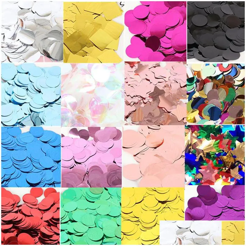 1000g/bag mix color foil confetti round heart star shape wedding throw sequins rose gold transparent balloon bobo fillers decor 200929