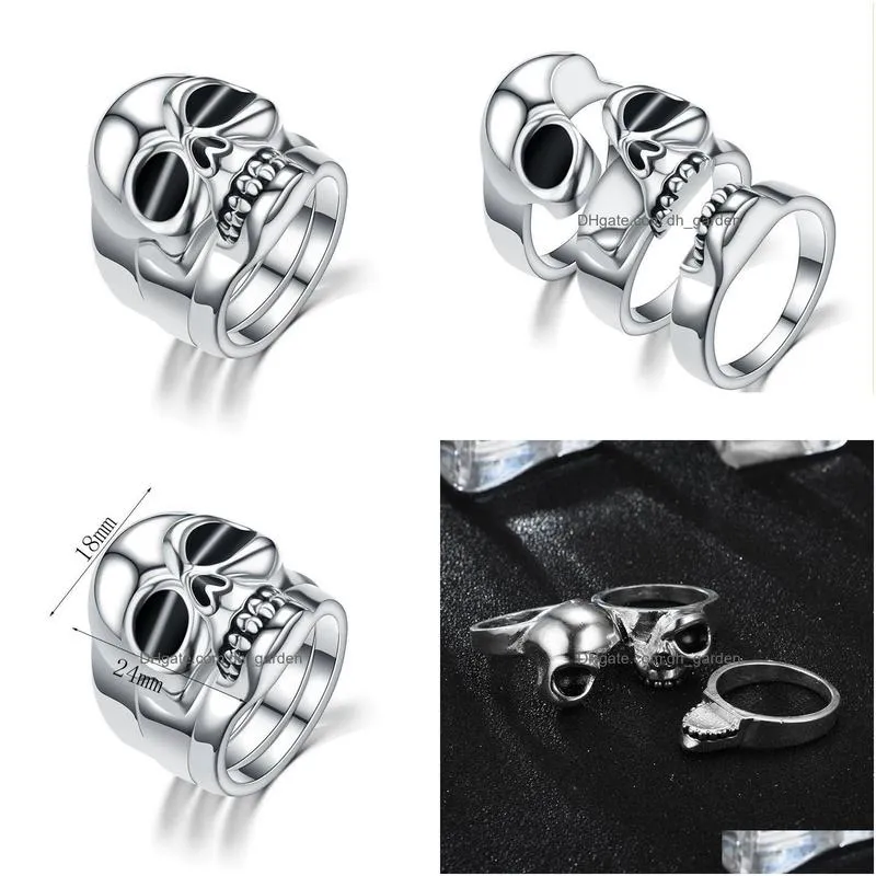 cluster rings punk skull men ring hip hop wedding for women male jewelry