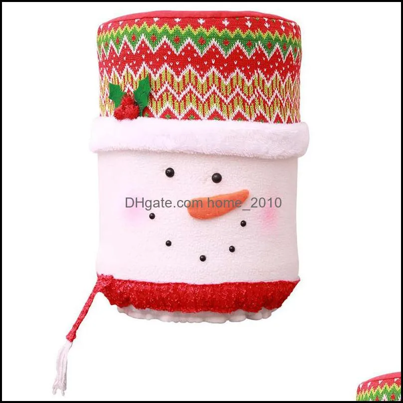 drinking bucket cartoon snowman dust cover christmas office home decorations santa claus elk water dispenser barrel cover