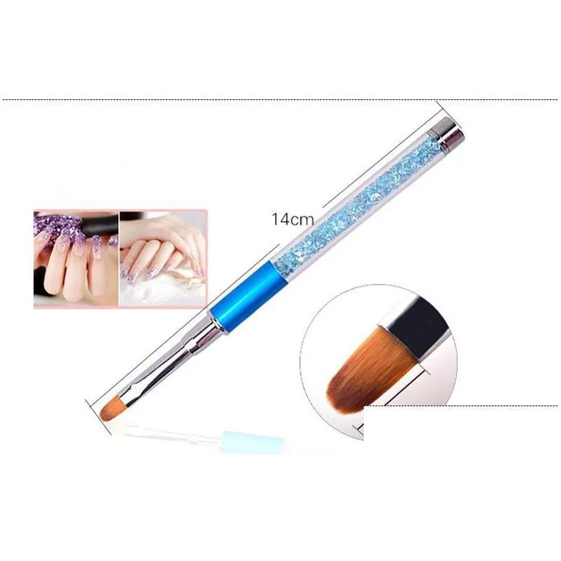 professional nail art drawing pen brush multifunction crystal acrylic nail art painting brush high quality mane or fibe gel nails