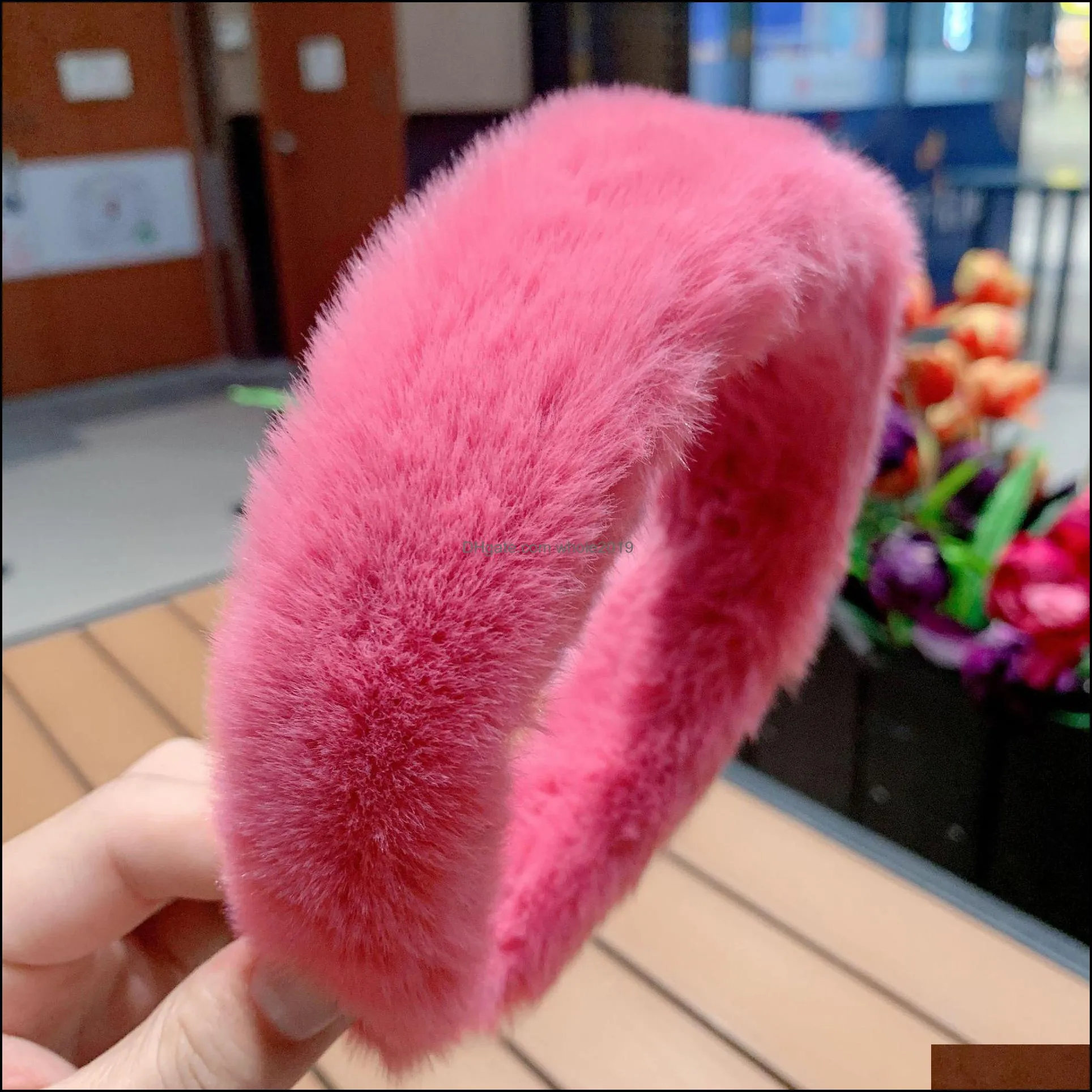  women headband fashion headbands sweet retro elegant rabbit fur hairbands hair accessories bands winter party jewelry head bands