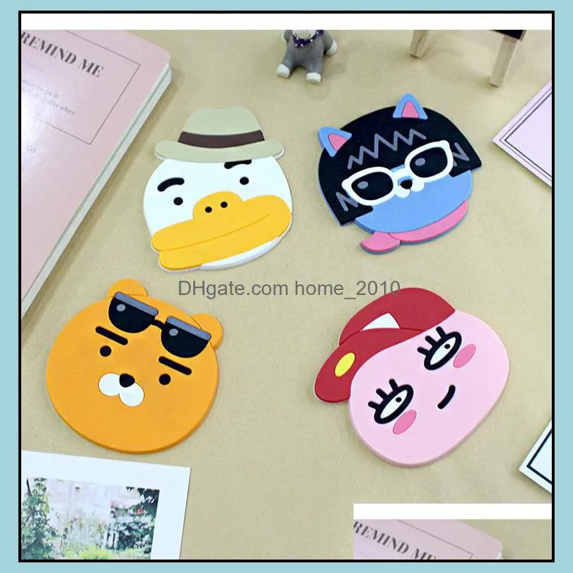 silicone dining table placemat coaster kitchen accessories mat cup bar mug cartoon animal bear duck rabbit drink pads
