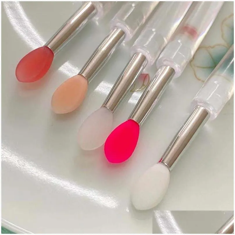  retail packaging silicone color lip brush stick disposable lipstick/eyeshadow brush makeup tools cosmetic applicator