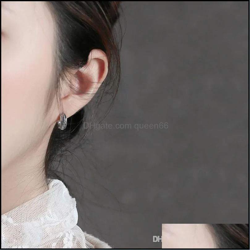 korean ethnic hoop earrings for ladies vintage do the old twisted 100 925 sterling silver earring fine jewelry yme326