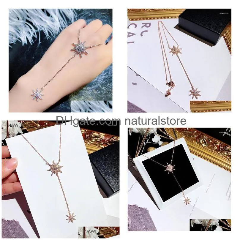 pendant necklaces fashion korean necklace luxury shiny zircon star for women clavicle choker jewelry gift