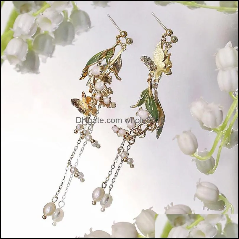 dangle chandelier arrival trendy crystal asymmetric temperament melting butterfly earrings for women metal jewelry oorbellen