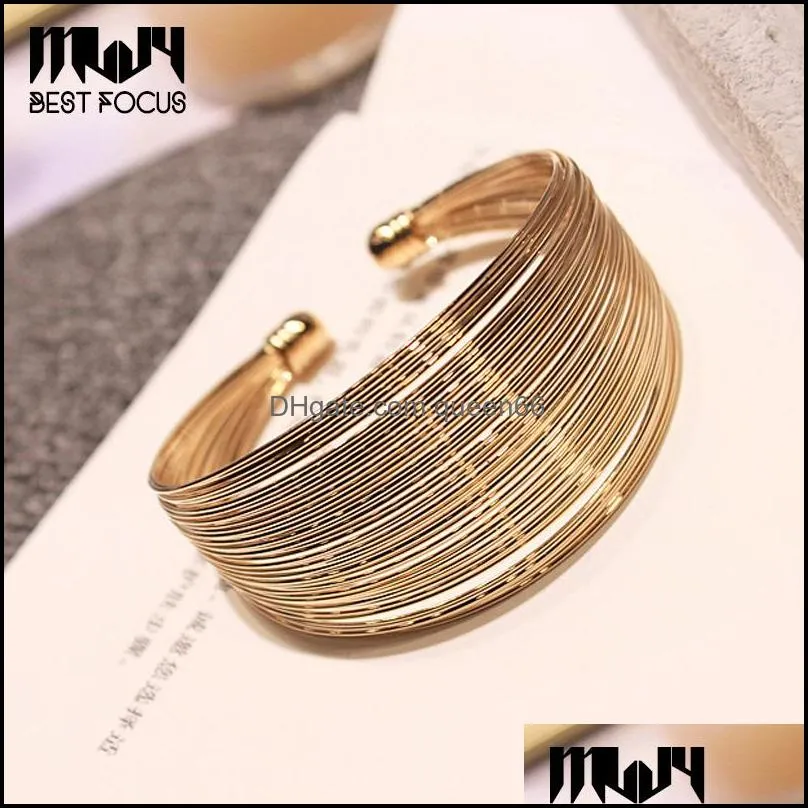 fashion charms bracelet vintage gold silver elastic alloy bracelet for women jewelry accessories 30 pcs/lot