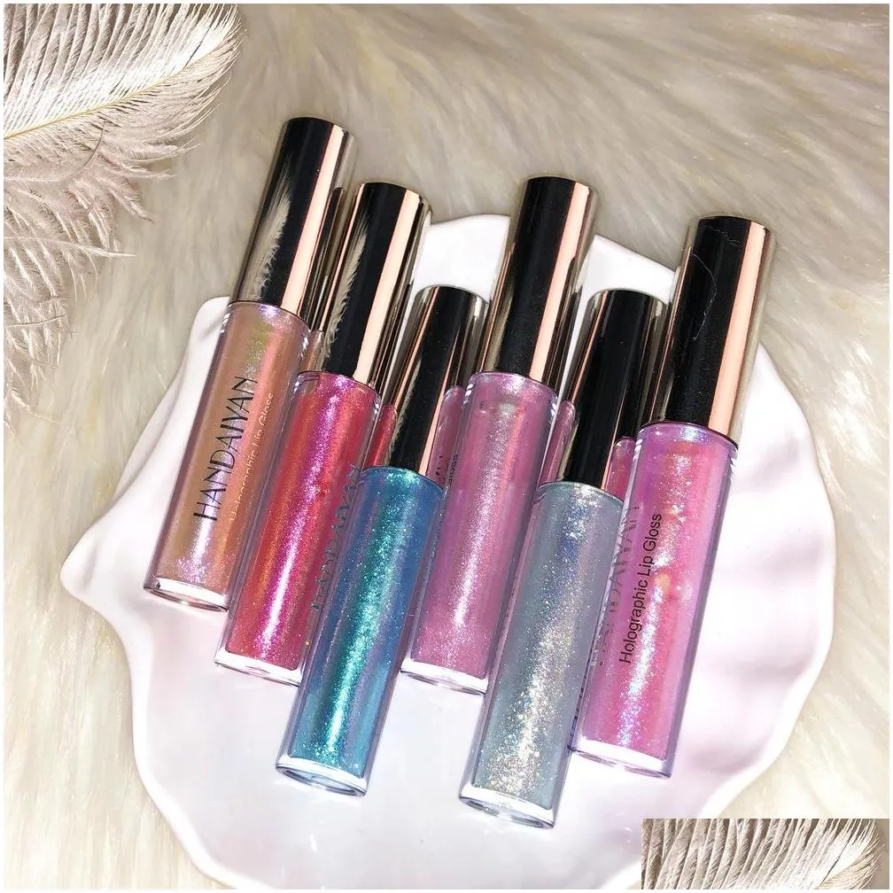 drop handaiyan 6piece lip gloss collection moistarize mermaid crystal cream glaze set 2.3mlx6 maquillage..