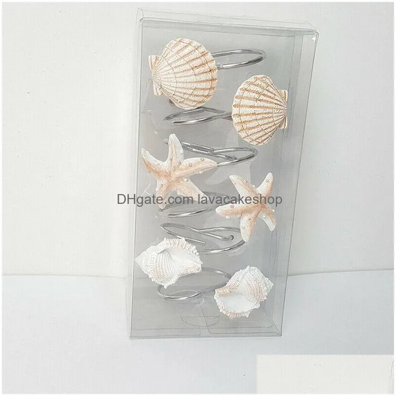Seashell Shower Curtain Ikea Fintorp Hooks For Bathroom, Beach, And Home  Decor Drop Delivery Available From Lavacakeshop, $44.65