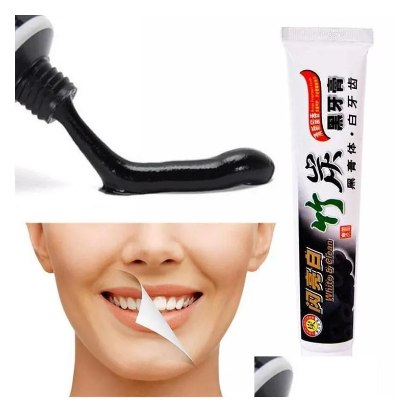 drop charcoal toothpaste whitening black tooth paste bamboo toothpaste oral hygiene