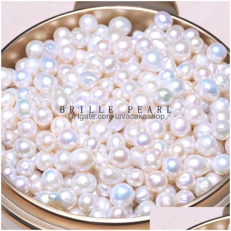 wholesale natural  water akoya high gloss specialshaped loose bead 67mm drop irregular particle diy pearl bqn t200507