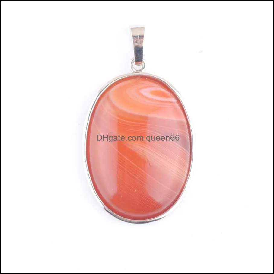 natural stone pendant oval bead for necklace jewelry making stripe red agate amethyst lapis lazuli dragon bloodstone wholesale dbn471