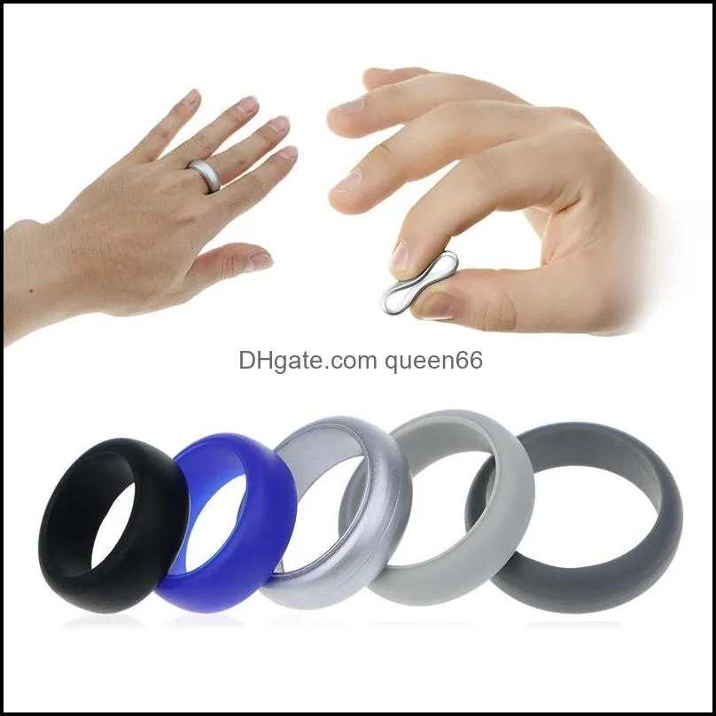 silicone wedding band rings for men women comfortable fit rubber premium bands active men sports gym work multi colors