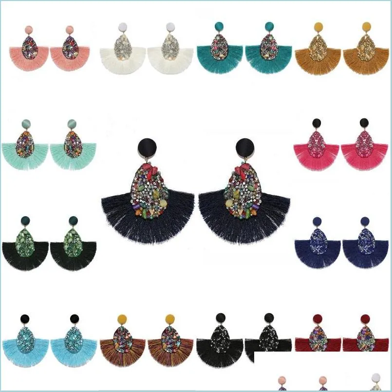 drop dangle tassel earrings for women lady bohemian jewelry creative vintage ethnic teardrop earring fashion accessories m641a