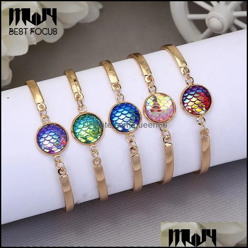 14k gold silver plated bracelets fish scales charm bracelet bangle shine bracelets for women fashion jewelry