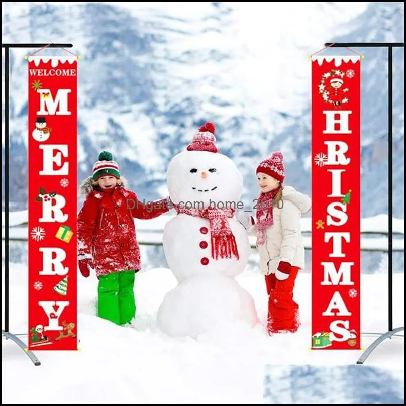 festival banner christmas door hanging couplet xmas party christmas decoration home door gate welcome xmas hanging signs