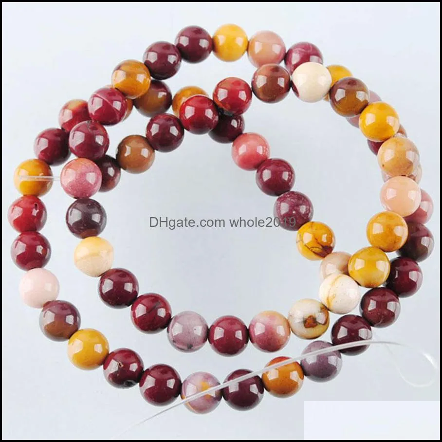 6 8 10mm round mookaite jasper natural stone beads for jewelry making woman diy necklace bracelet 15.5inches by905