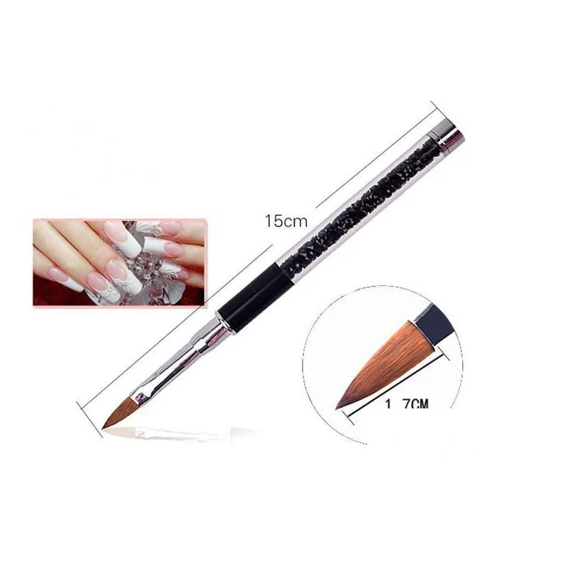 professional nail art drawing pen brush multifunction crystal acrylic nail art painting brush high quality mane or fibe gel nails