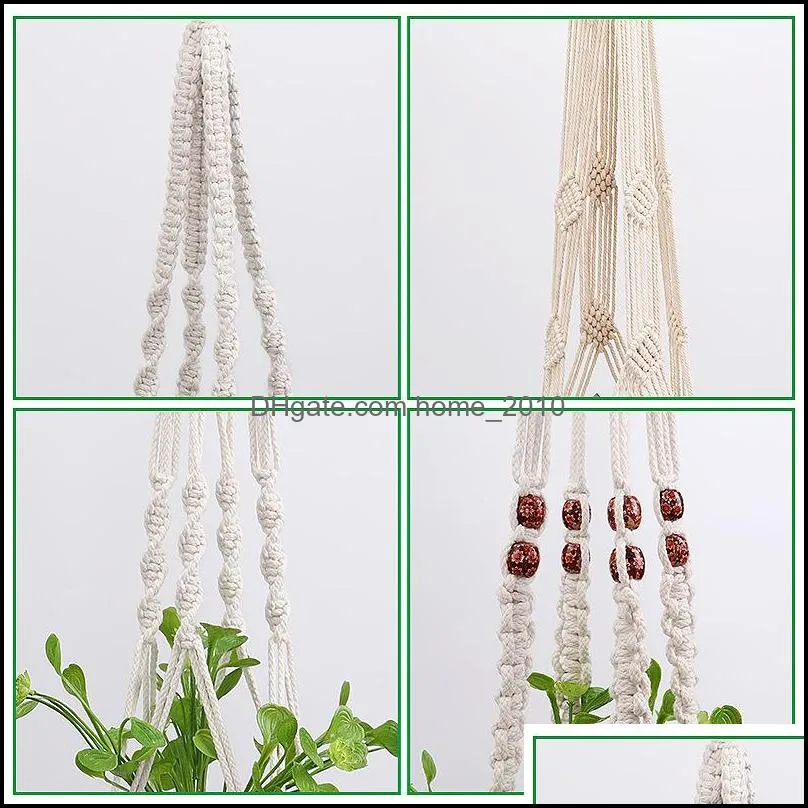 handmade macrame plant hanger flower pot hanger for wall decoration countyard garden pot tray for plant garden decoration