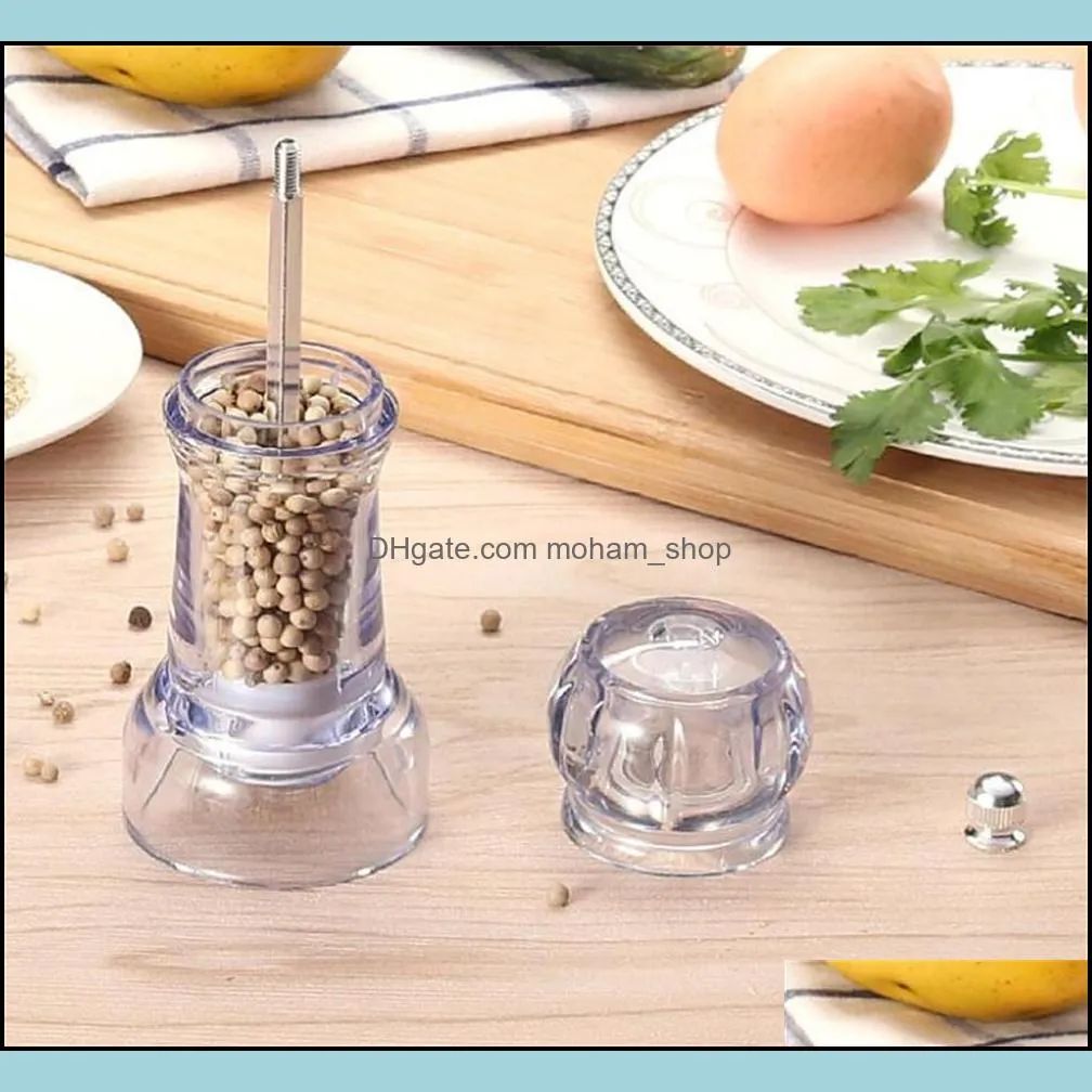 transparent pepper salt grinder acrylic mill includes precision mechanism and premium peppercorns kitchen tool rre10770
