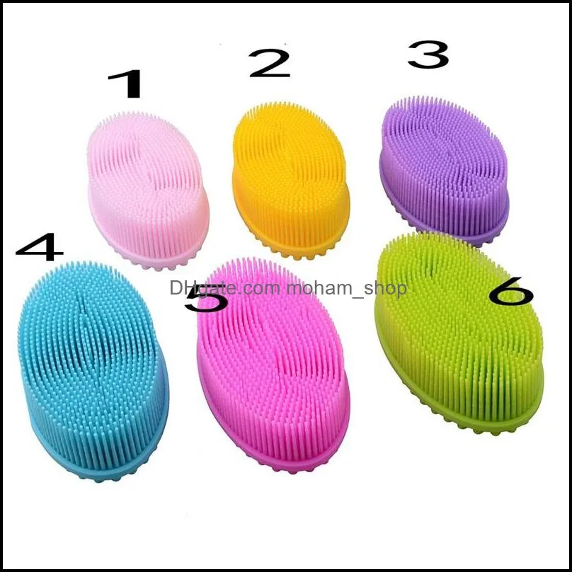 silicone body brush massage body brushes bath products scrub adults children both suitable soft no shedding 7 5ws b2