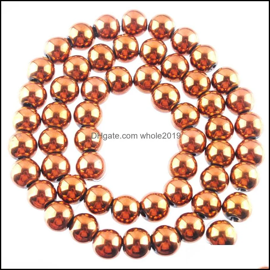 natural materials hematite stone round beads 8mm metallic for diy jewelry making bl301