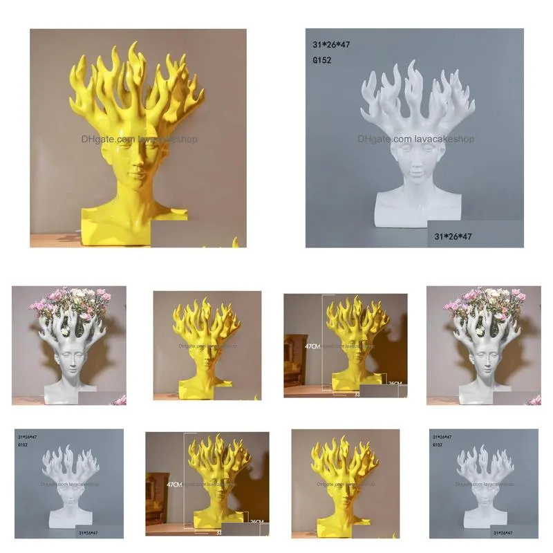 man head ceramic vase home decor tabletop vases movie figure art designer creative