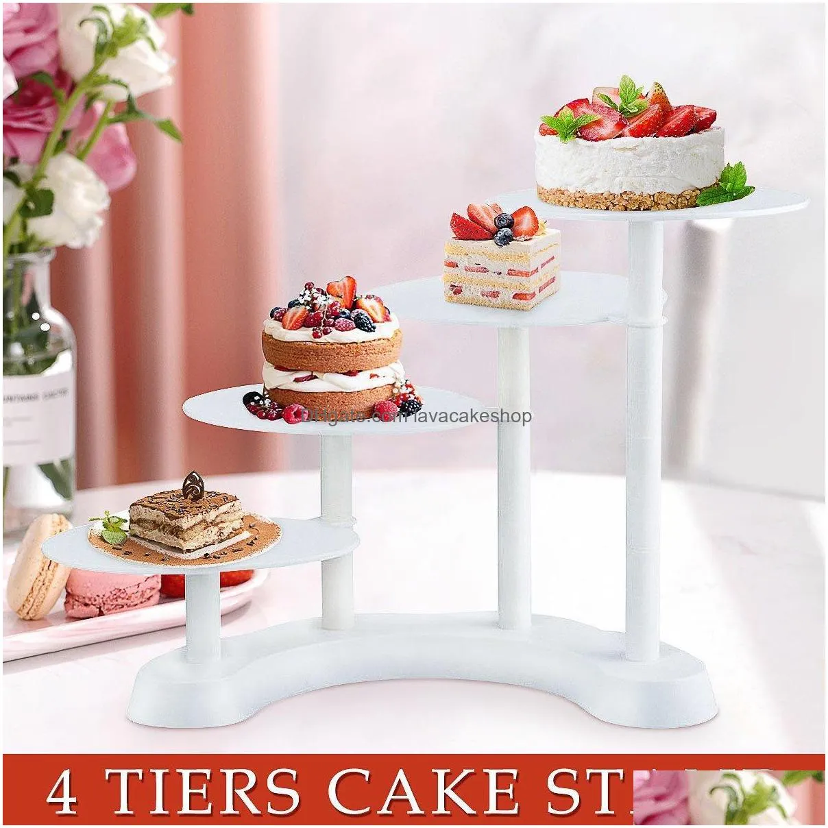 round cake stand plastic exquisite cake rack base dessert stand round cake display wedding birthday party cupcake holder 4 tier