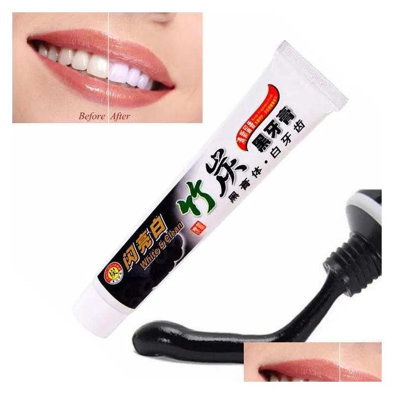 drop charcoal toothpaste whitening black tooth paste bamboo toothpaste oral hygiene