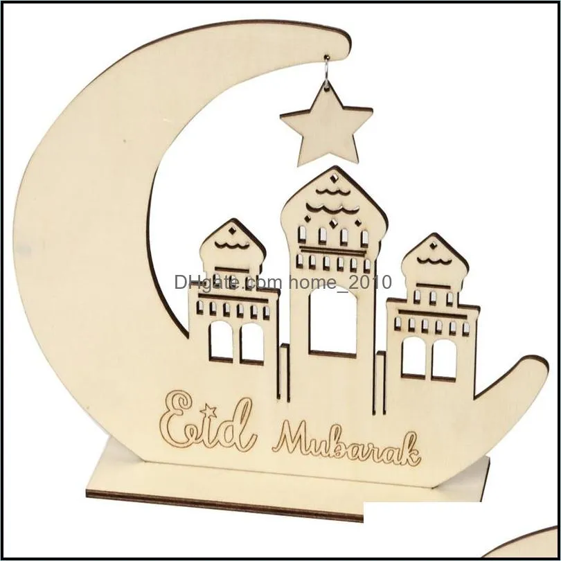 ramadan wooden decor islamic muslim eid mubarak home ornament ramadan diy hollow moon star sheep decoration