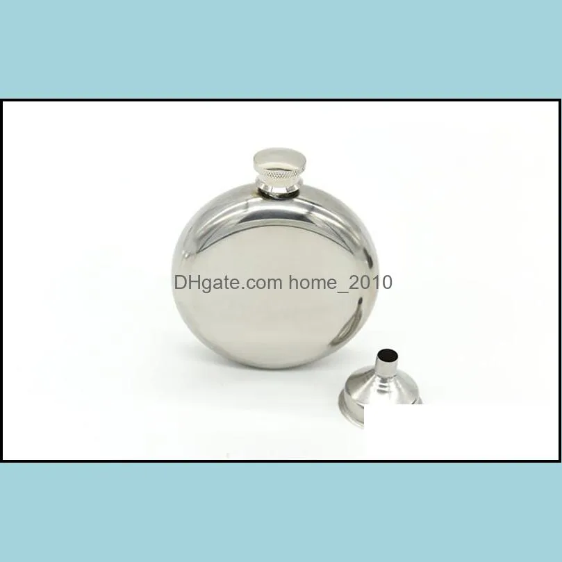 5oz stainless steel hip flask portable outdoor flagon whisky stoup wine pot alcohol bottles mini round men pocket hip flasks