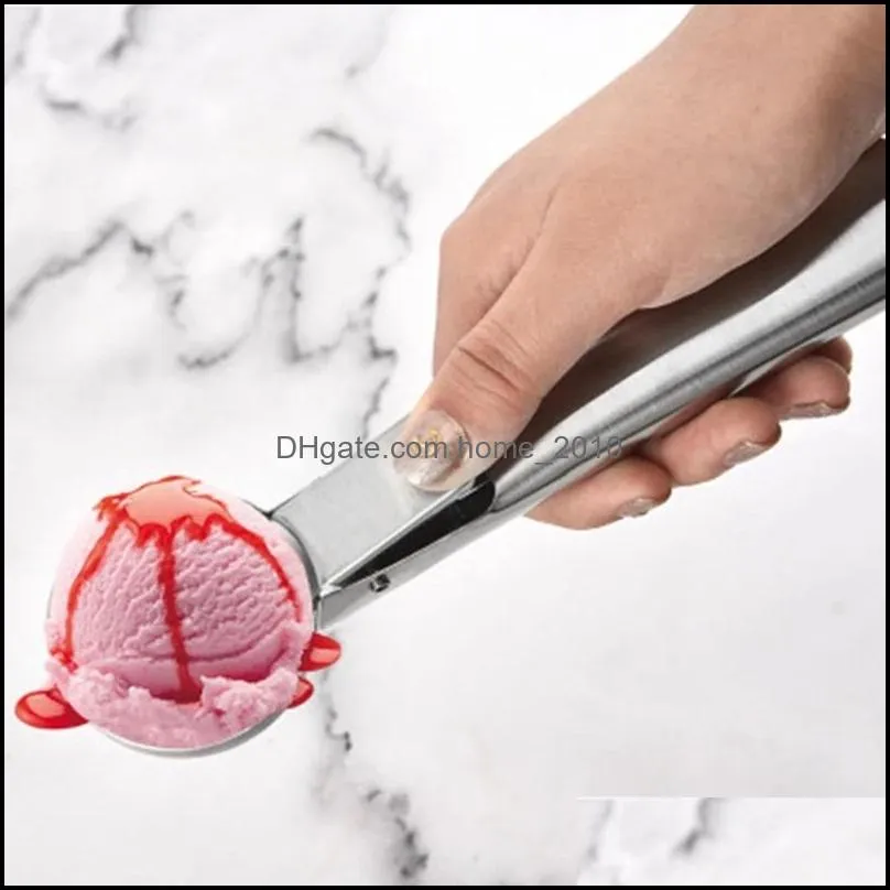 household kitchen gadgets solid color thickened stainless steel ice cream ball digger fruit digger